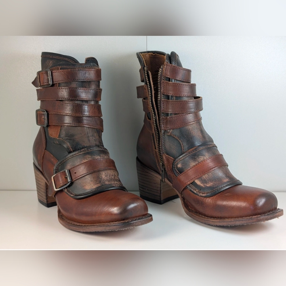 Freebird by Steven Darlin Cognac Ankle Boots Sz 8